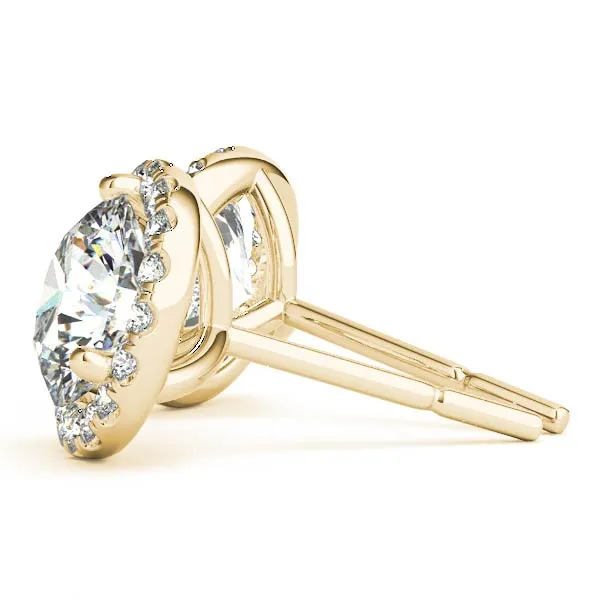14K Halo Diamond Earring