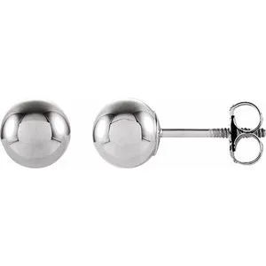 14K White 3 mm Ball Stud Earrings