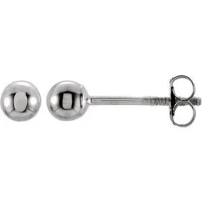 14K White 3 mm Ball Stud Earrings