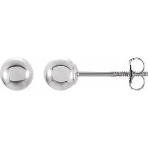 14K White 3 mm Ball Stud Earrings