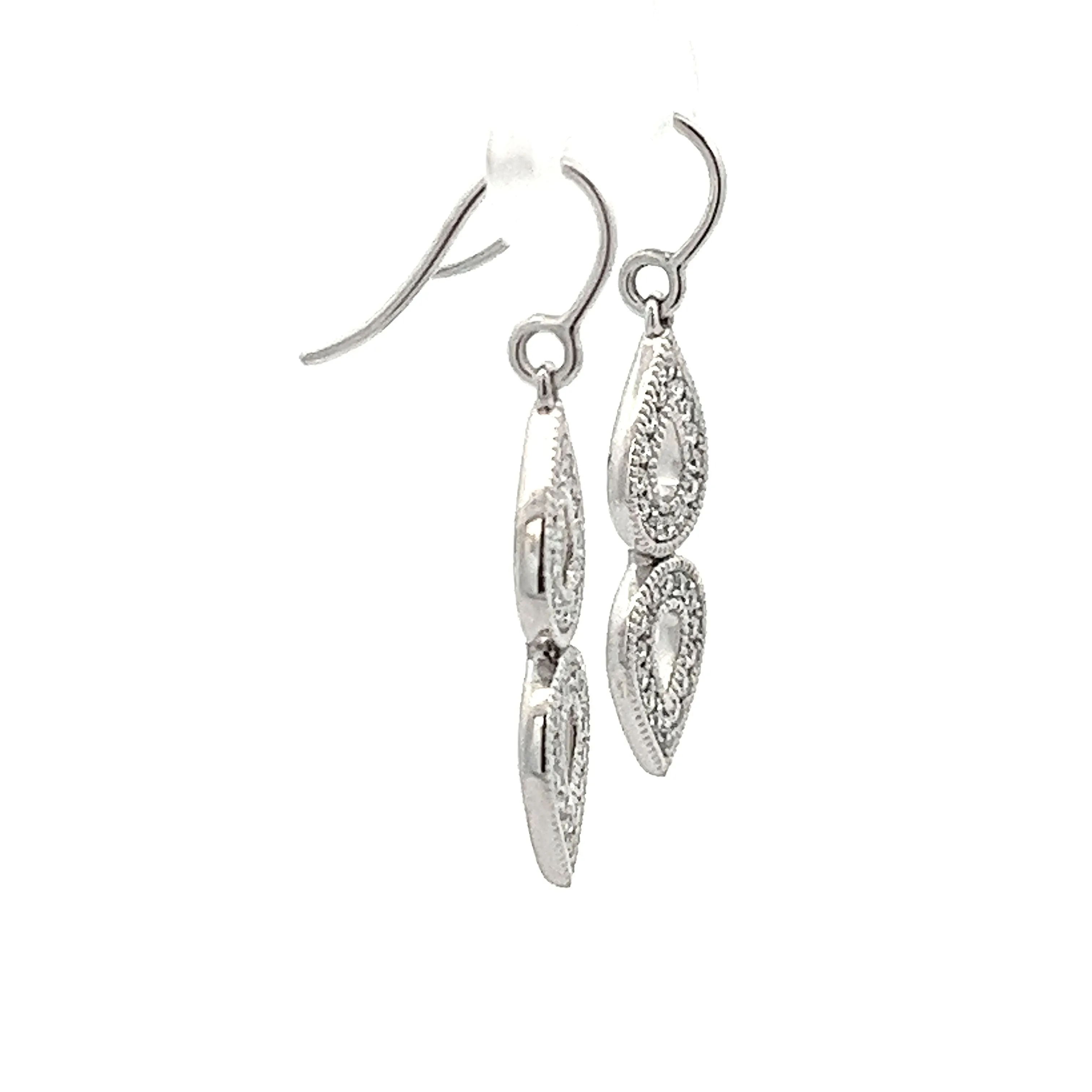 14k White Gold Diamond Earrings