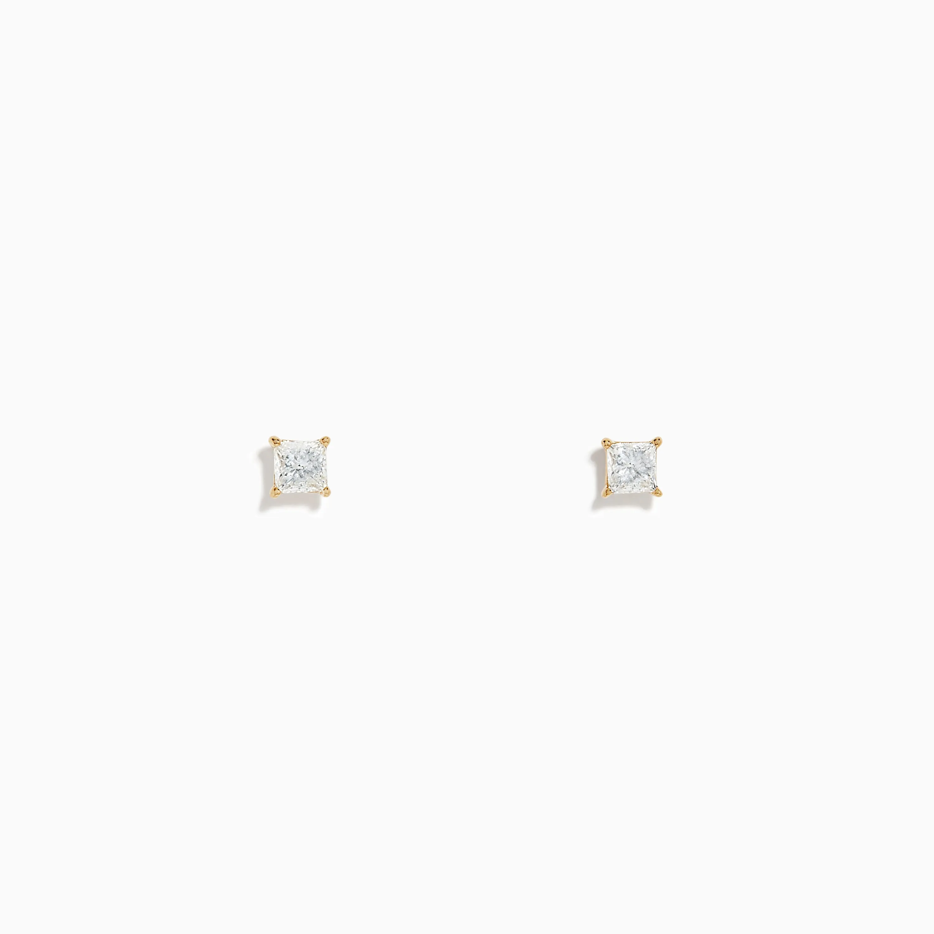 14K Yellow Gold Diamond Solitaire Stud Earrings, 0.25 TCW