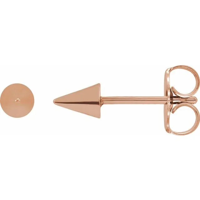 14K Yellow Gold Spike Earrings