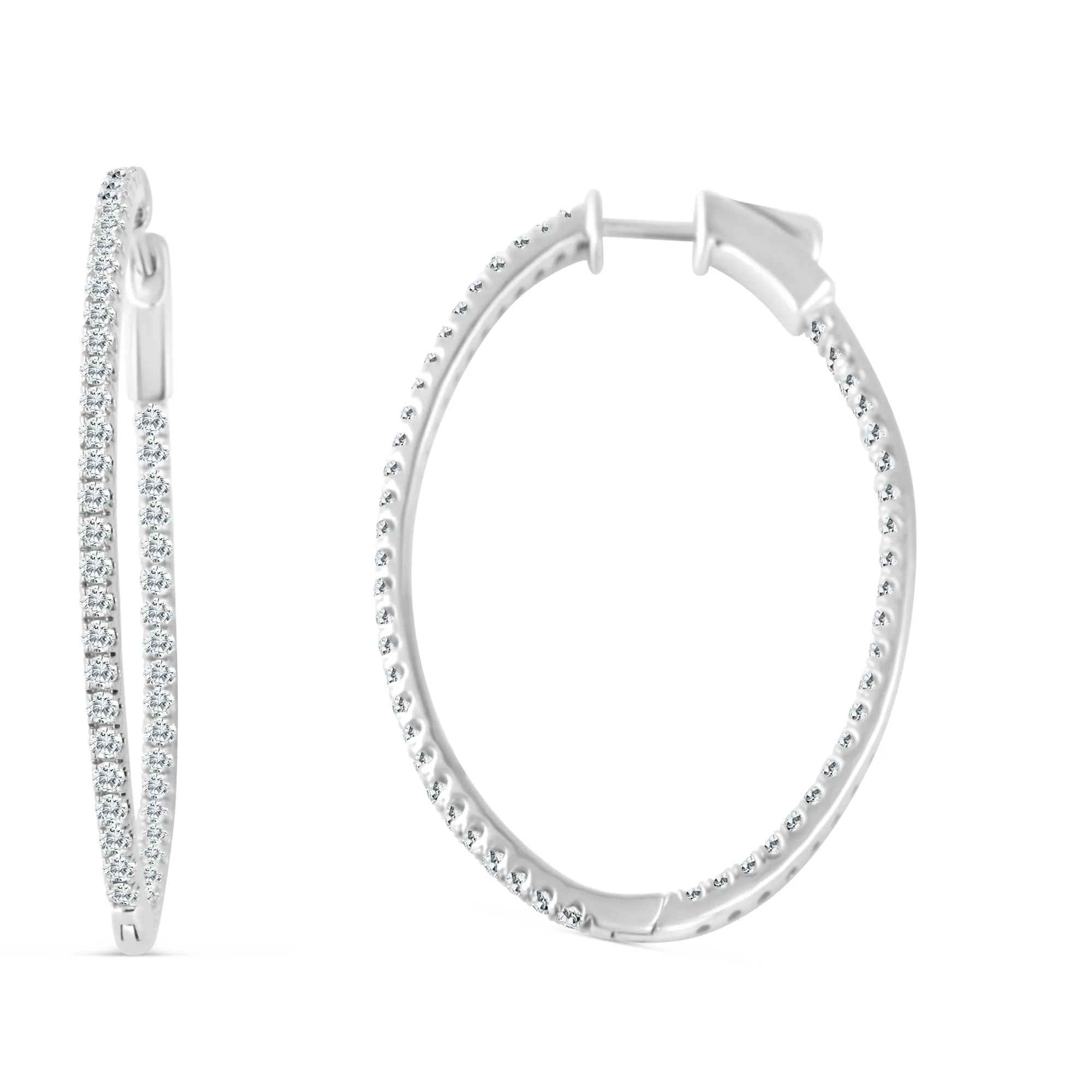 14KWLARGE OVAL DIAMOND HOOP 30M/40M (118HP401313W14DI1)