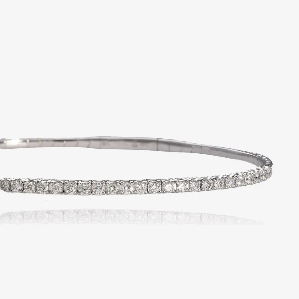 1ct Natural Diamond Gold Flex Bangle