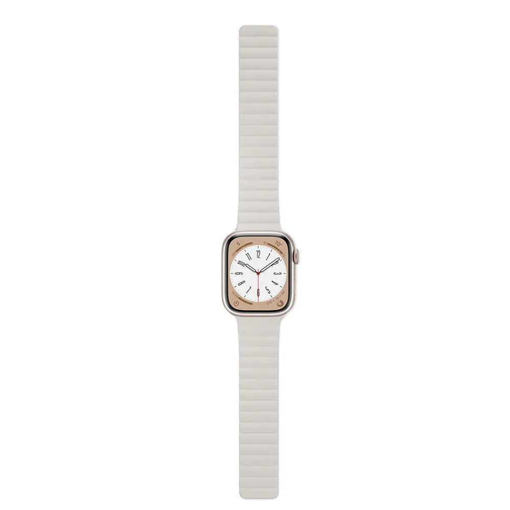 Apple Watch (42/44/SE/45/46/49mm) Epico Magnetisk Silikone Rem - Grå / Lyserød