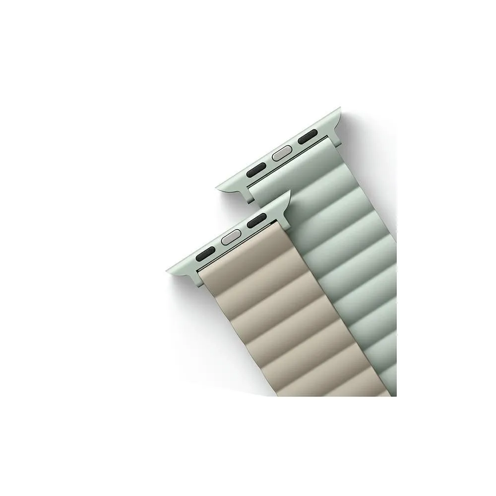 Apple Watch (42/44/SE/45/46/49mm) UNIQ Revix Magnetisk Vendbar Urrem - Sage / Beige