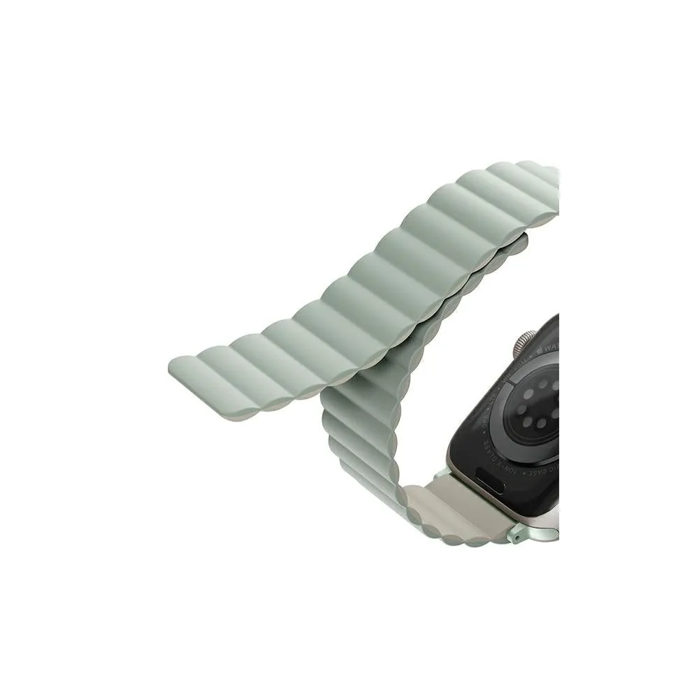 Apple Watch (42/44/SE/45/46/49mm) UNIQ Revix Magnetisk Vendbar Urrem - Sage / Beige