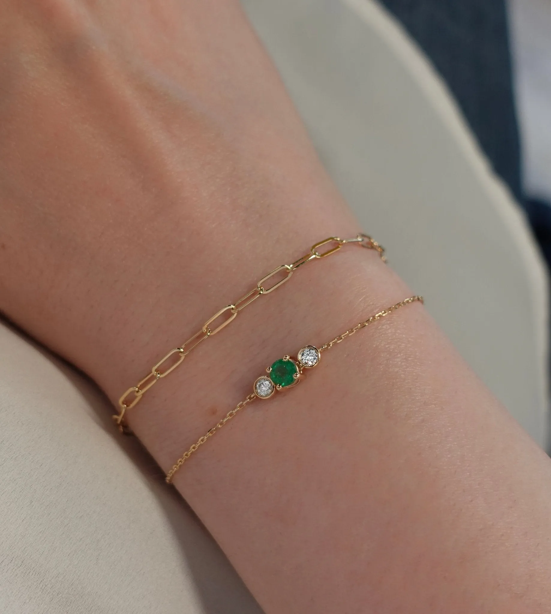 Avril Bracelet in Diamond and Emerald