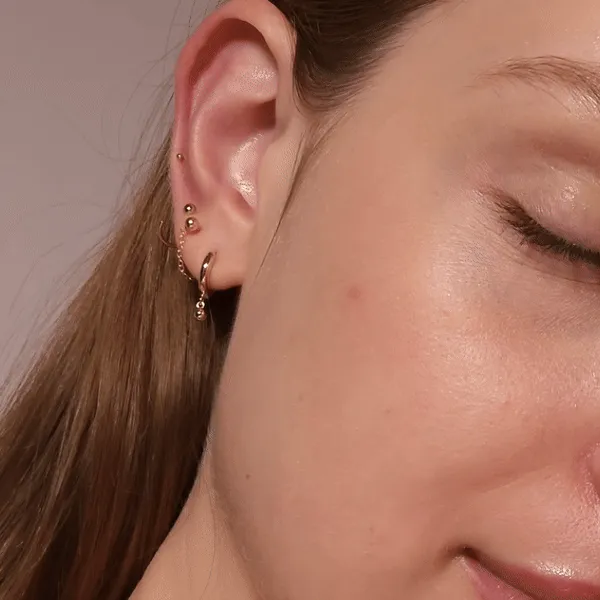 Ball Drop Huggie Earrings