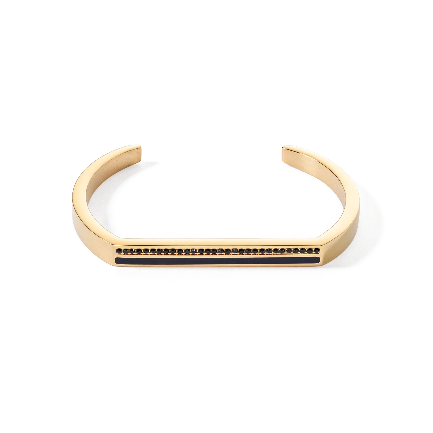 Bangle Cuff Square Stripes gold-black
