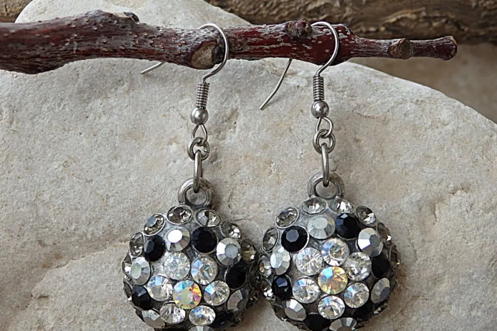 Black White Earrings