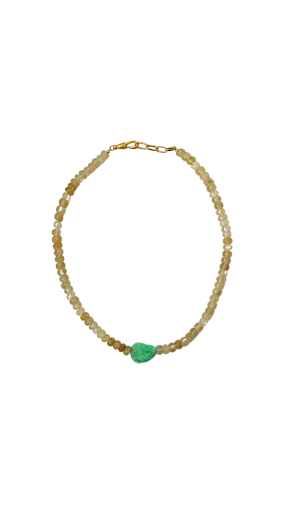Cream Lotus Stone Necklace