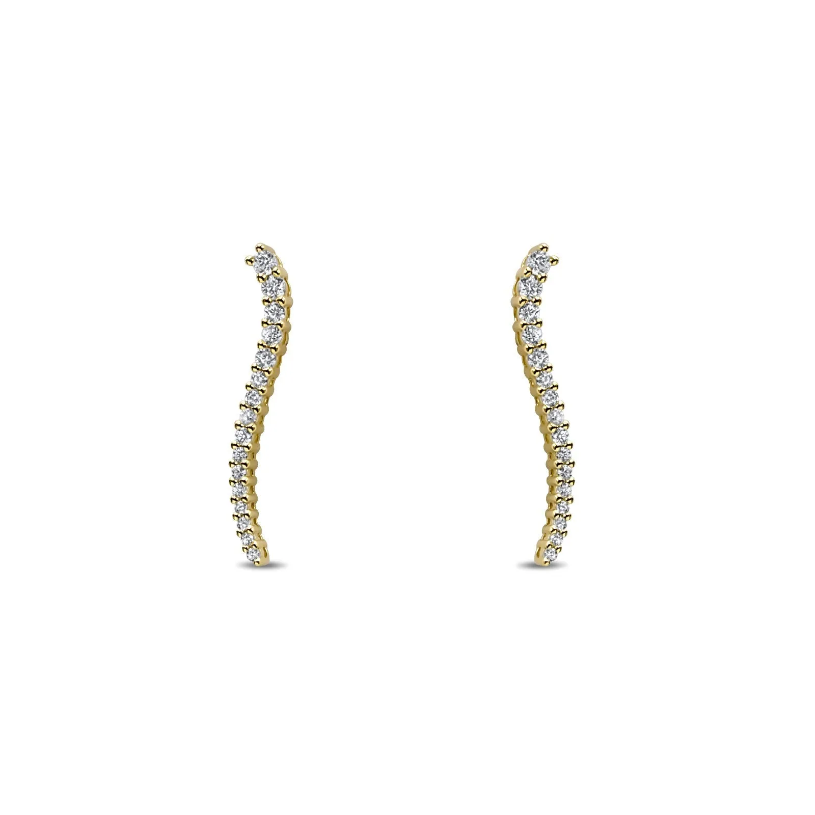 Curved Pave Bar Stud Earrings