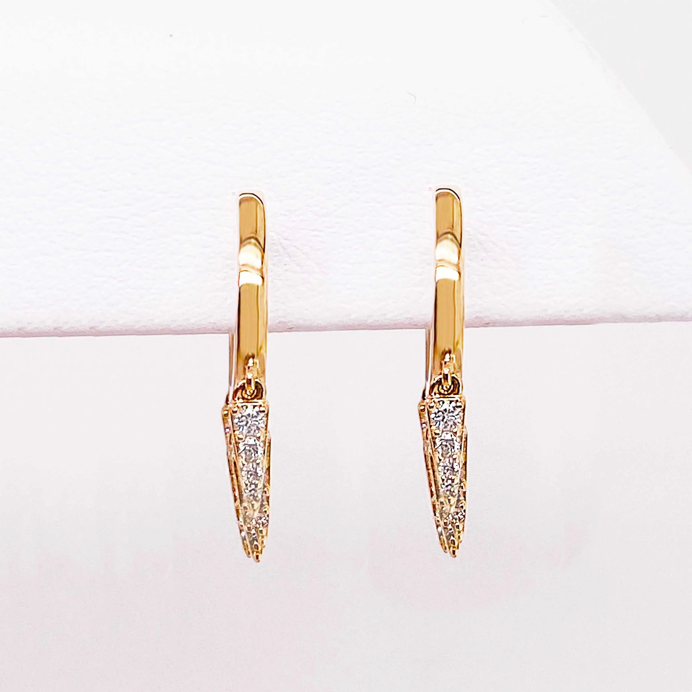 Diamond Spike Huggie Earrings
