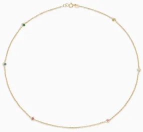 Essential Multigem Bezel Necklace