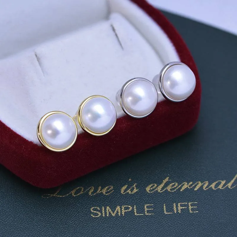 Freshwater Mabe Pearl & Ada Earrings