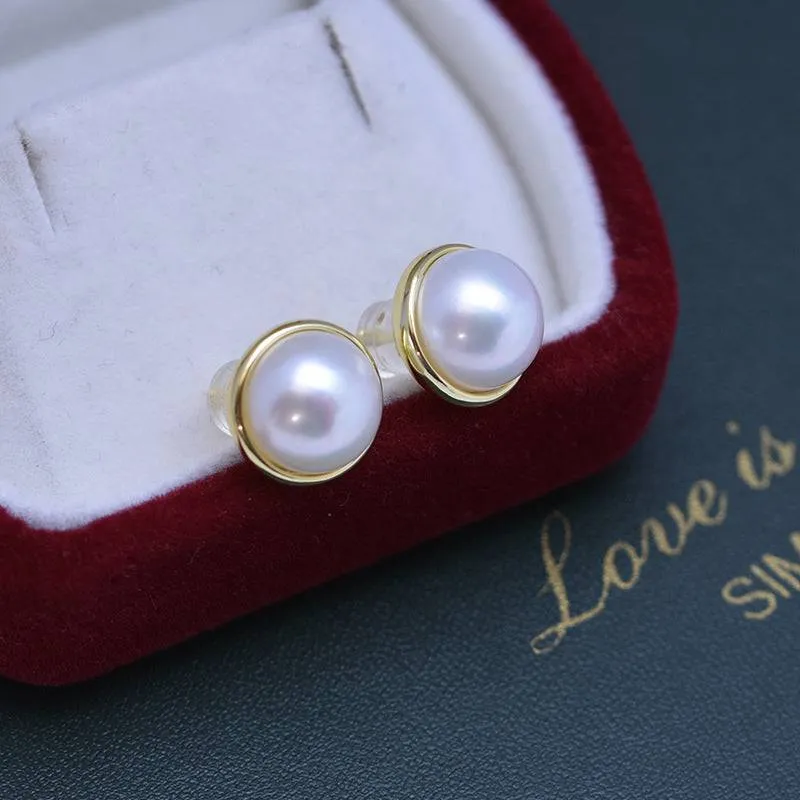 Freshwater Mabe Pearl & Ada Earrings