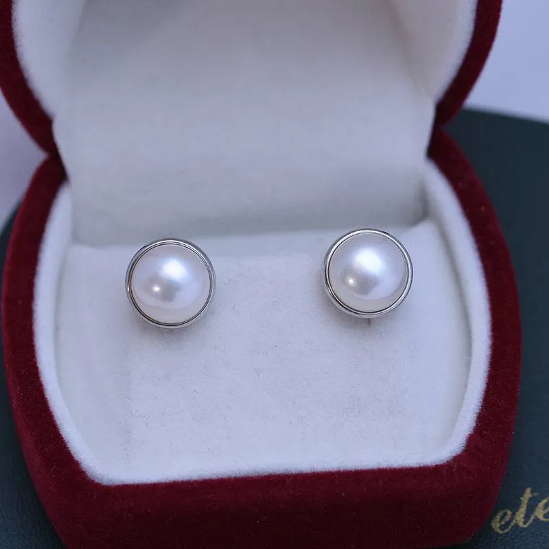 Freshwater Mabe Pearl & Ada Earrings