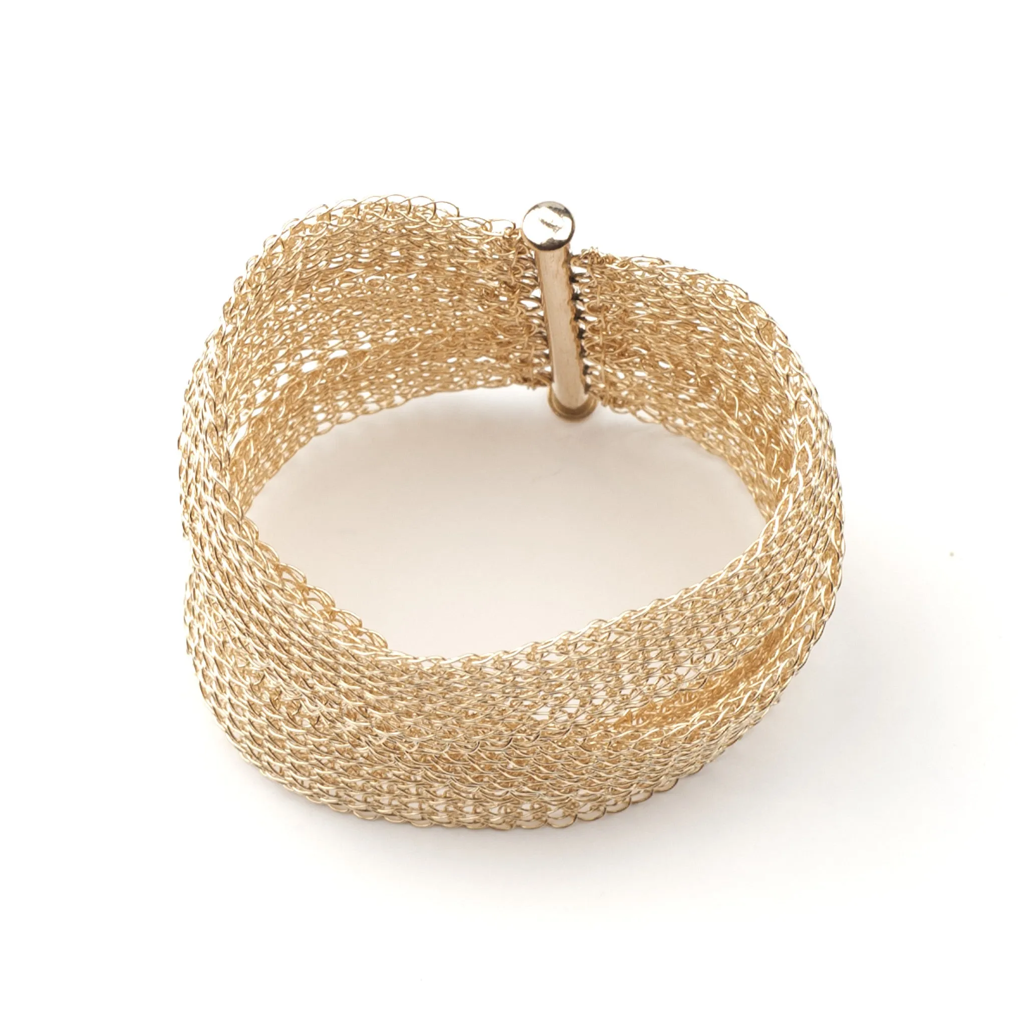 Gold Layered Bracelet Cuff , Wire Crochet Bridal Cuff , Handmade Bridal Jewelry