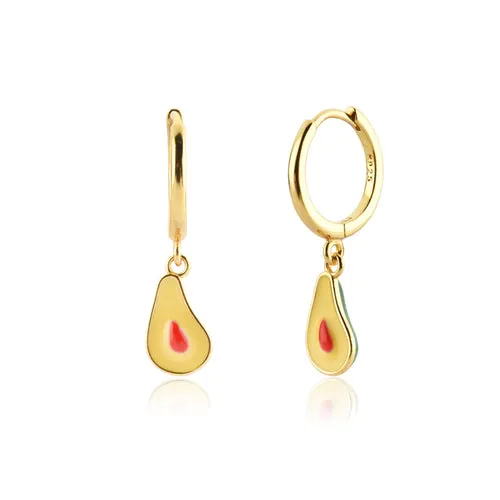 KESLEY 925 Sterling Silver Charm Earrings with Fruits and Animals Dangle Hoop Earrings Hypoallergenic