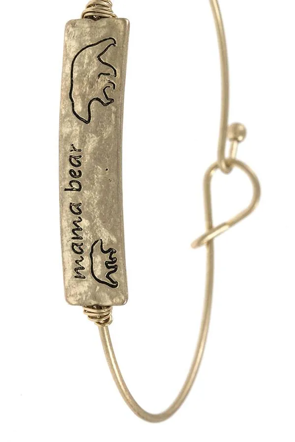 Mama bear and cub bangle bracelet