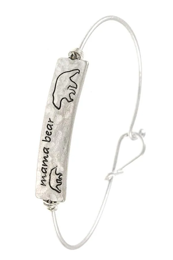 Mama bear and cub bangle bracelet