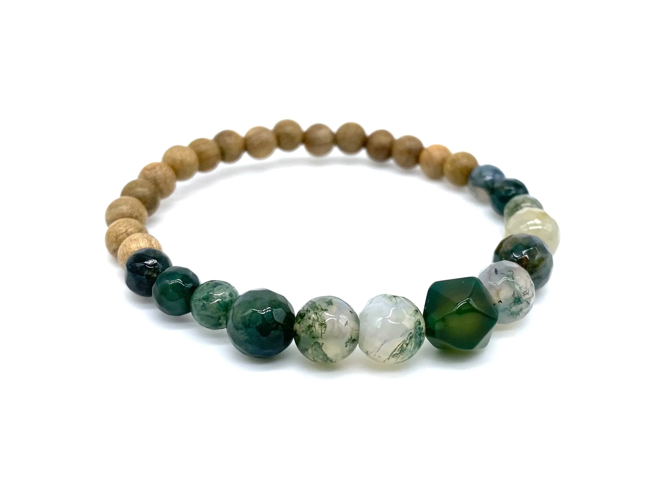 Moss Agate Crystal Diffuser Bracelet