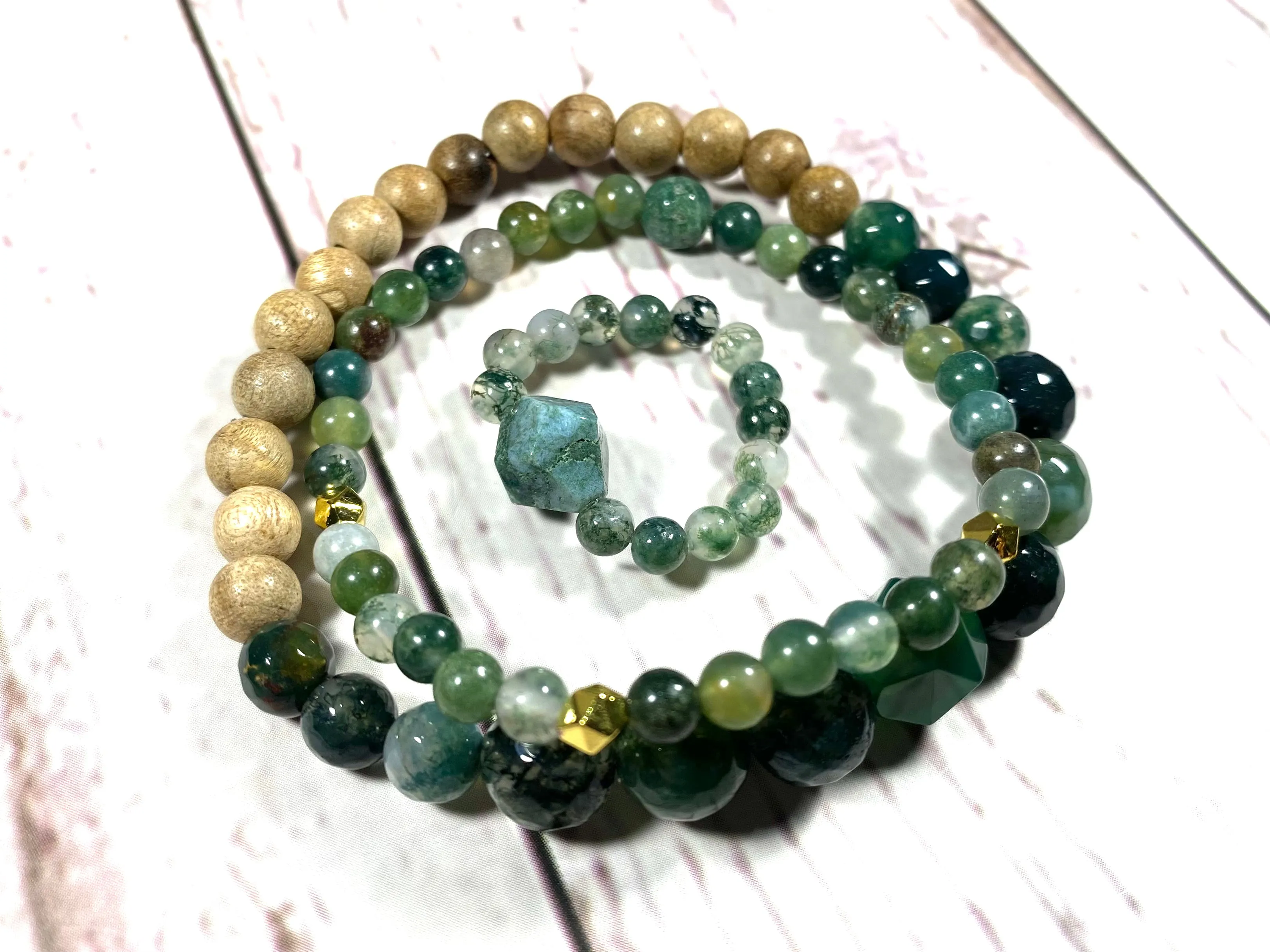 Moss Agate Crystal Diffuser Bracelet