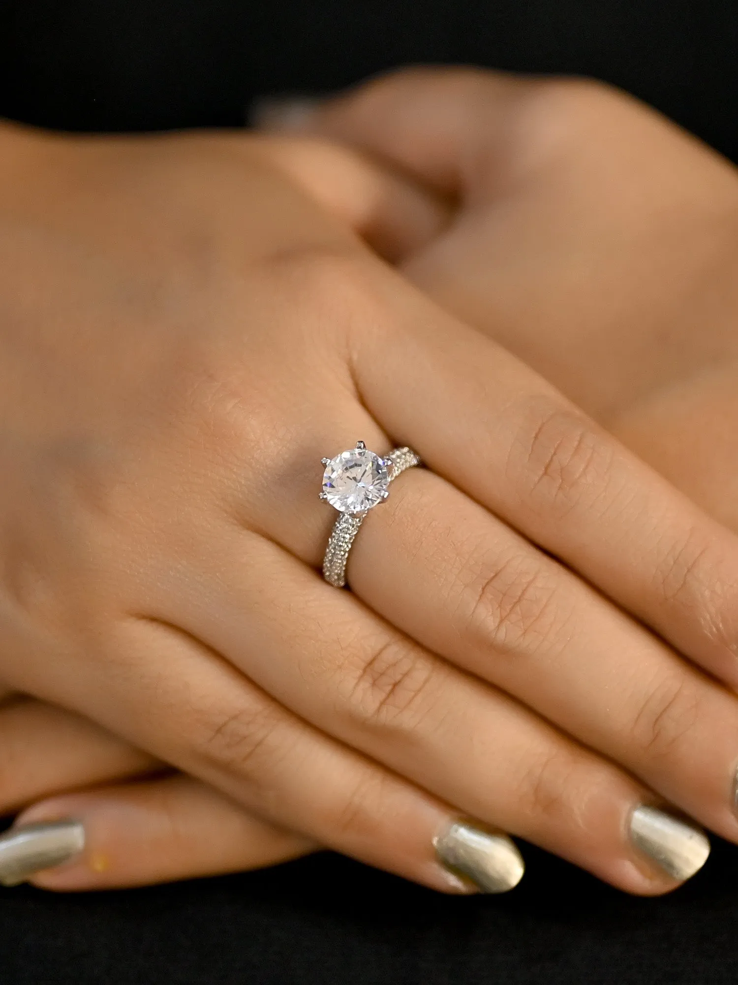 Nabila American Diamond Finger Ring