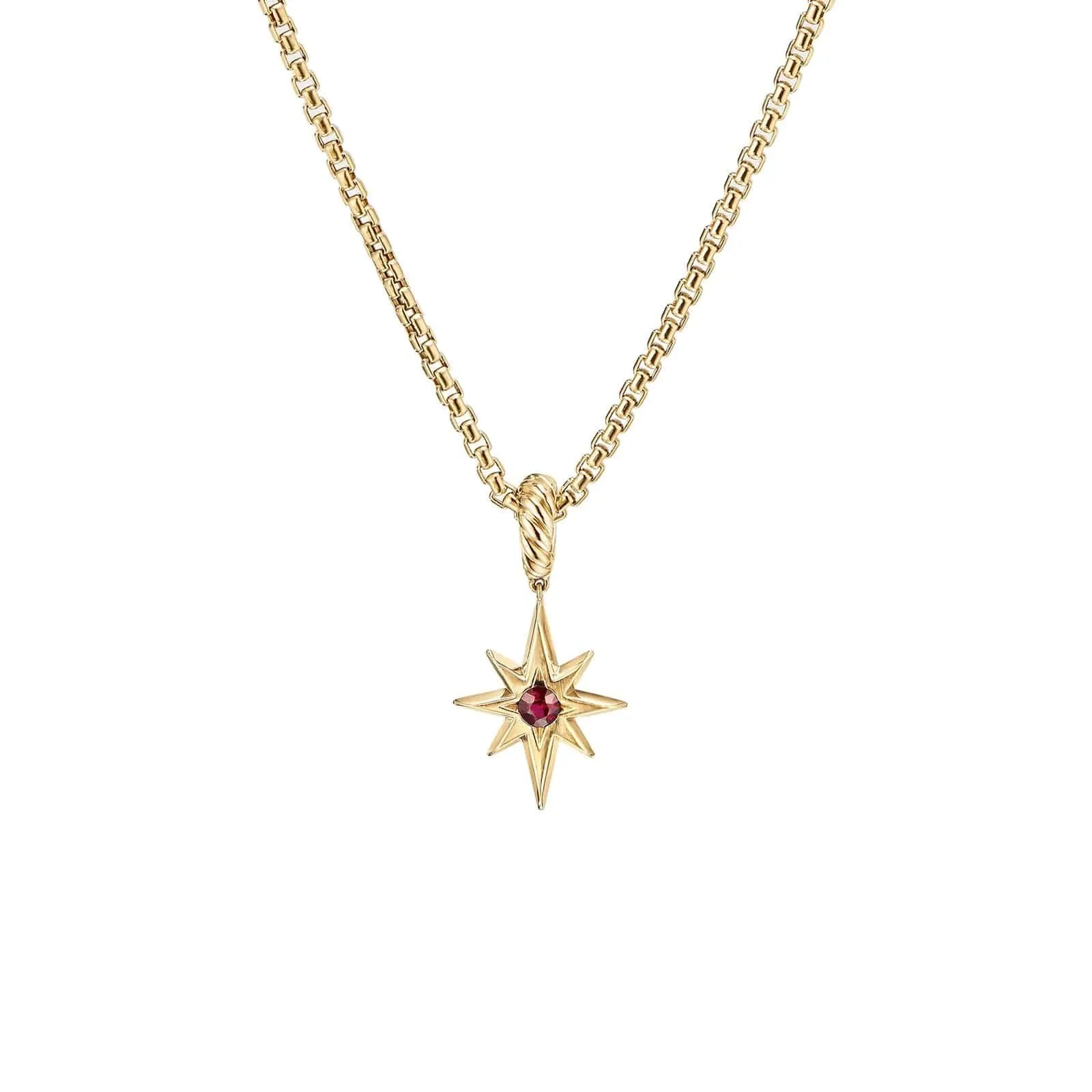 North Star Birthstone Amulet in Ruby
