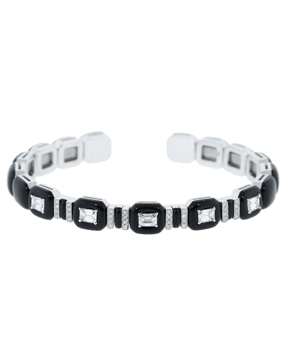 Oui Black Enamel Cuff