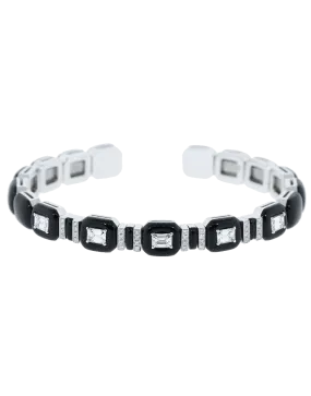 Oui Black Enamel Cuff