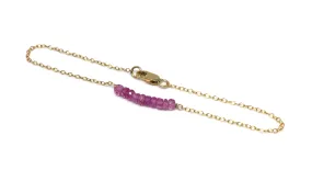 Pink Ruby Petite Bar Bracelet