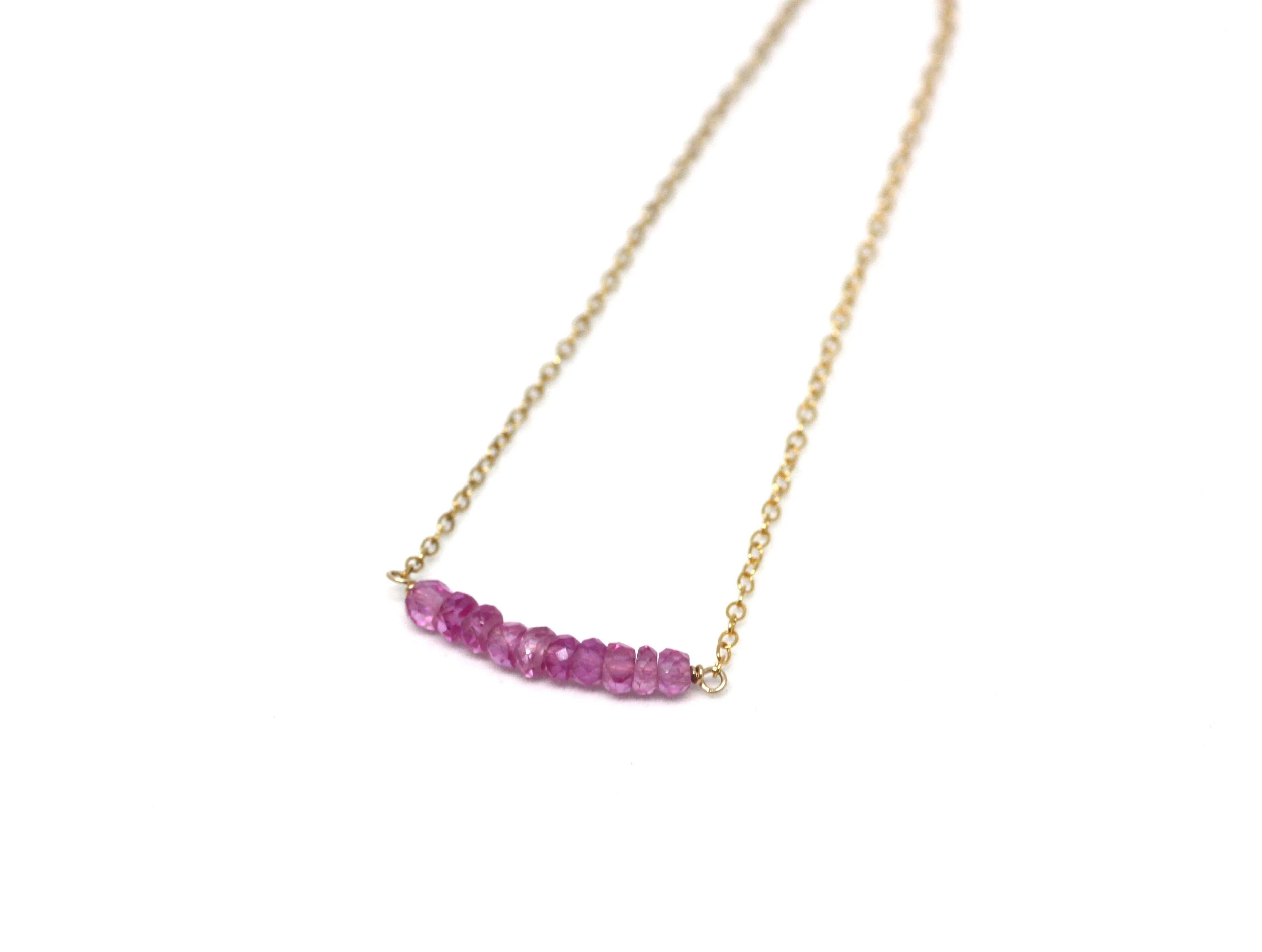 Pink Ruby Petite Bar Bracelet