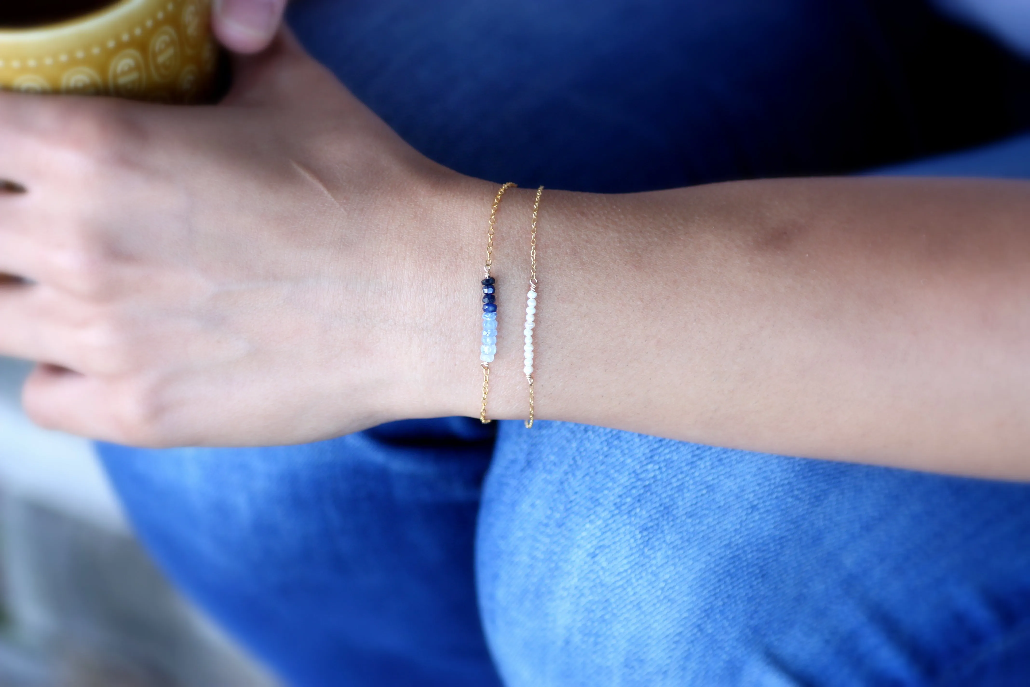 Pink Ruby Petite Bar Bracelet