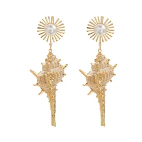 Pre Order:  Exaggerated Shell Pearl Earrings