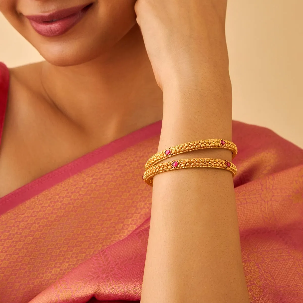 Silver Temple Bangle 177417