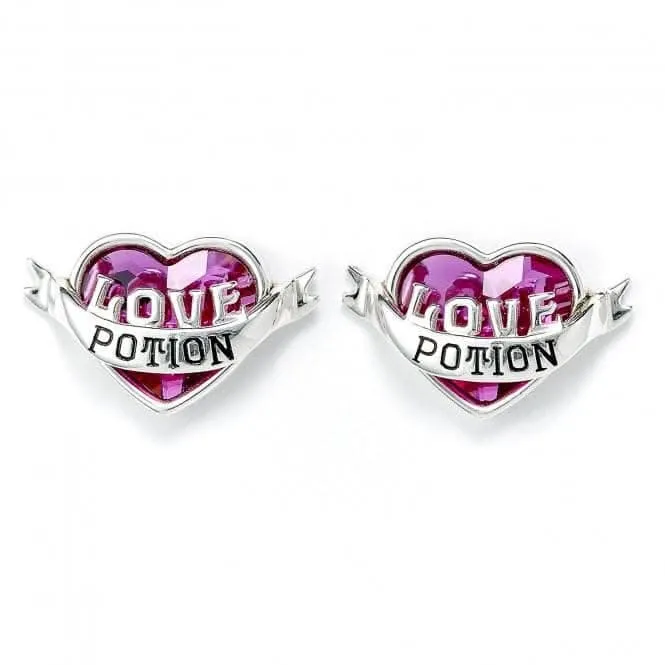 Sterling Silver Love Potion Stud Earrings with Crystal Elements