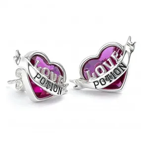 Sterling Silver Love Potion Stud Earrings with Crystal Elements