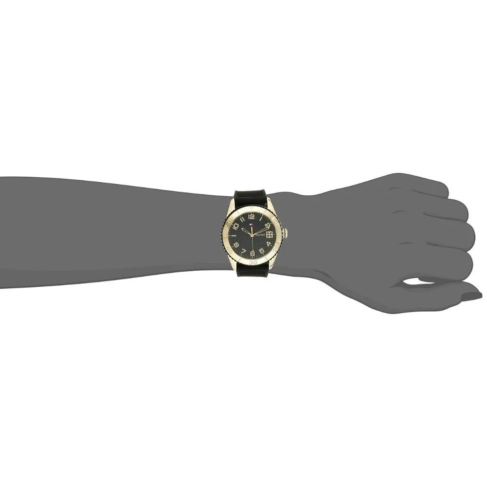 Tommy Hilfiger Women's 1781120 Sport Gold Toned Black Silicon Watch