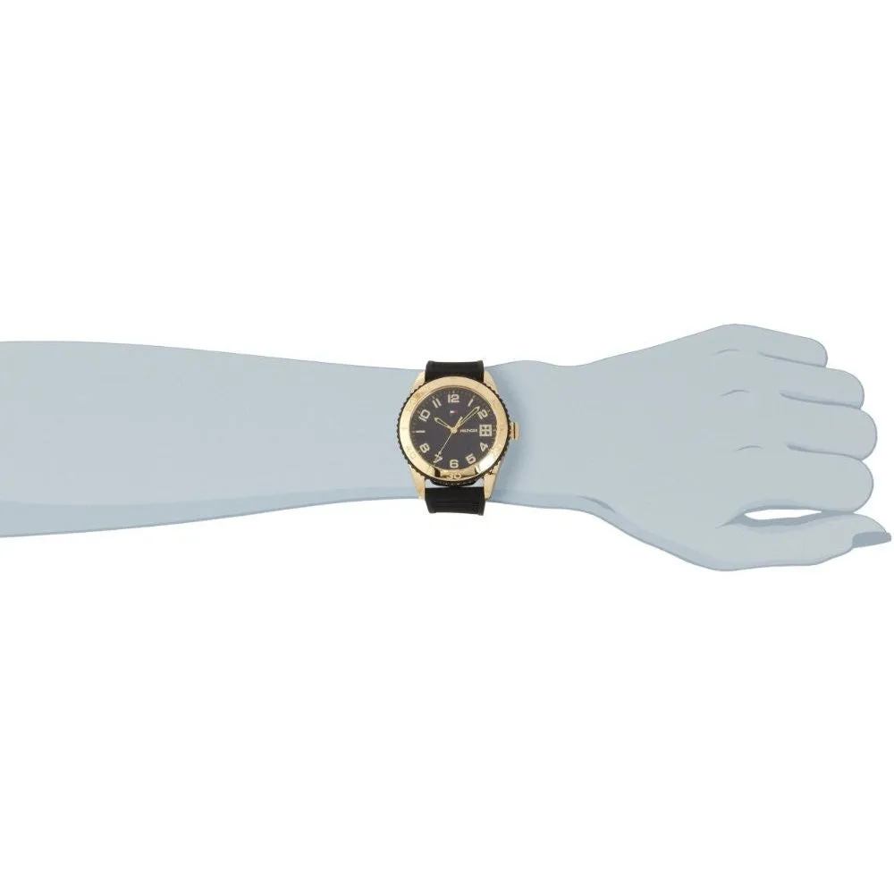 Tommy Hilfiger Women's 1781120 Sport Gold Toned Black Silicon Watch