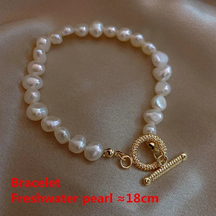 VAIGE Irregular Baroque Freshwater Pearl Choker Necklace in Elegant White