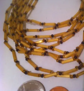 Vintage Ladies Necklace, Choker, Brownish Clear Beaded Necklace, 16" Long, Jewelry, Clothing Accessory, Fashion, Nice Quality, Vintage