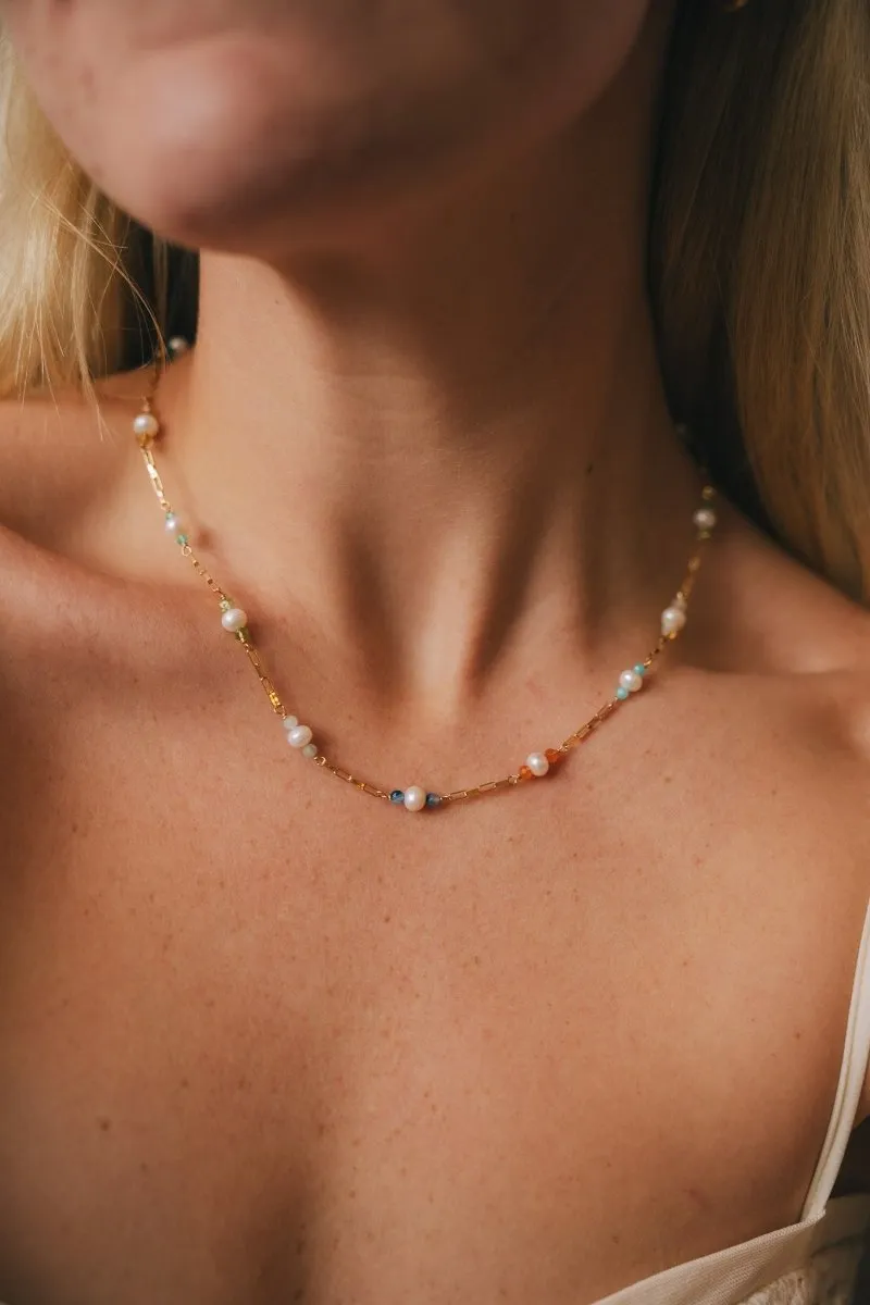 White Freshwater Pearls on Short Necklace