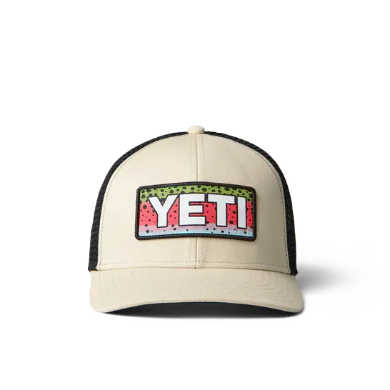 Yeti Rainbow Trout Logo Hat - Cream