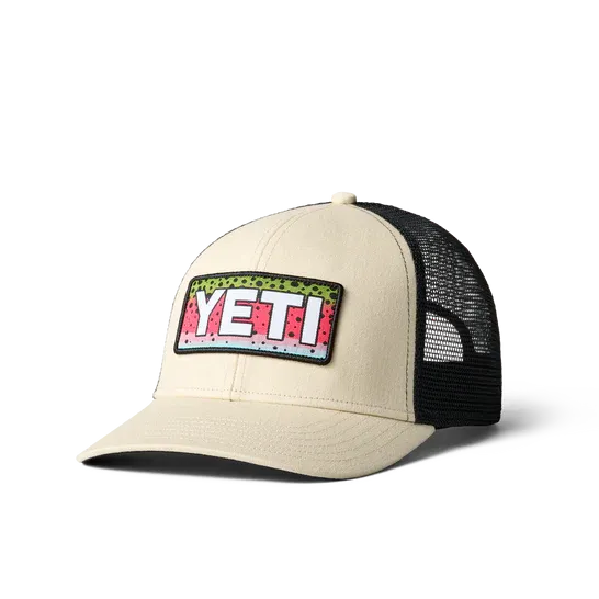 Yeti Rainbow Trout Logo Hat - Cream